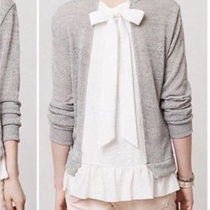 ANTHROPOLOGIE Clu + Willoughby RUFFLED SWEATER SIZE SMALL